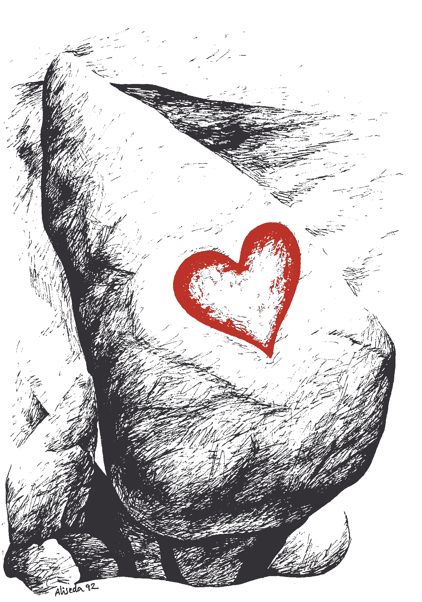 corazón dentro de la roca